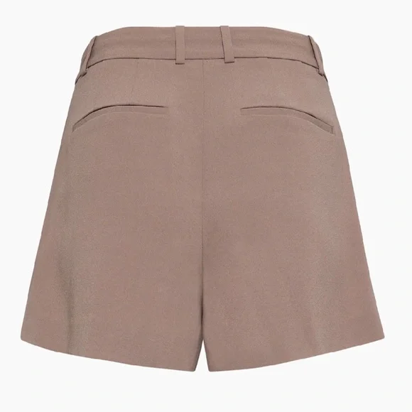 Babaton Pleated Mini Short in Deep Taupe - Picture 2 of 13